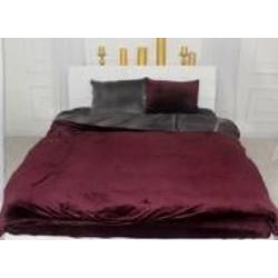 Комплект постельного белья Велюр Winter Frost 28-0003+28-0002 Protea Velvet 160х220 см бордовый/коричневый MirSon