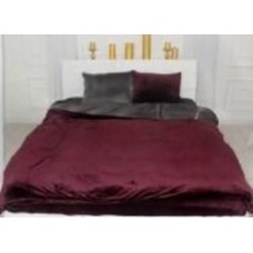 Комплект постельного белья Велюр Winter Frost 28-0003+28-0002 Protea Velvet 2х143х210 см бордовый/коричневый MirSon