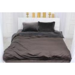 Комплект постельного белья Велюр Winter Frost 28-0005+28-0003 Anemone Velvet 2х160х220 см серый/коричневый MirSon