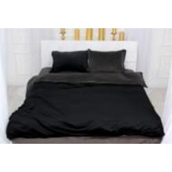 Комплект постельного белья Велюр Winter Frost 28-0005+28-0007 Trollius Velvet 220х240 см черный/серый MirSon