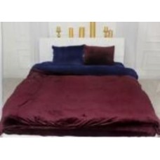 Комплект постельного белья Велюр Winter Frost 28-0006+28-0002 Primula Velvet 2х143х210 см бордовый/синий MirSon