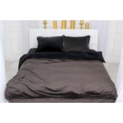 Комплект постельного белья Велюр Winter Frost 28-0007+28-0003 Rhodies Velvet 175х210 см черный/коричневый MirSon