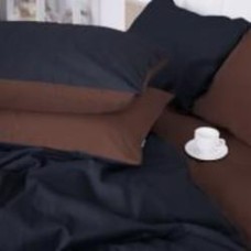 Комплект постельного белья Сатин Dark Chocolate 0211+0055 2х160х220 см шоколадный/черный MirSon