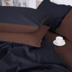 Комплект постельного белья Сатин Dark Chocolate 0211+0055 2х160х220 см шоколадный/черный MirSon
