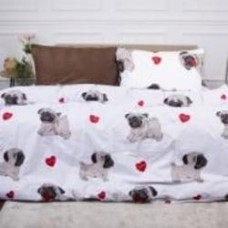 Комплект постельного белья Бязь Ranforce Elite 17-0566 Pug-dog 143х210 см мультиколор MirSon