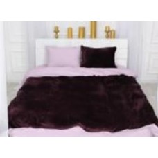 Комплект постельного белья Велюр Winter Terry 28-0021 Gazania 175х210 см бордовый/лиловый MirSon