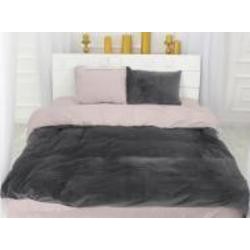 Комплект постельного белья Велюр Winter Terry 28-0033 Pulmonaria 160х220 см серый/пудровый MirSon