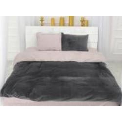 Комплект постельного белья Велюр Winter Terry 28-0033 Pulmonaria 2х143х210 см серый/пудровый MirSon