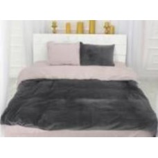 Комплект постельного белья Велюр Winter Terry 28-0033 Pulmonaria 2х160х220 см серый/пудровый MirSon