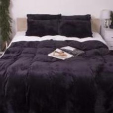 Комплект постельного белья Велюр Winter Terry 28-0037 Mimosa 143х210 см черный/белый MirSon