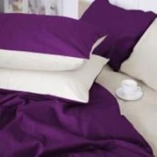 Комплект постельного белья Сатин 0846+0840 Betty 2х160х220 см айвори/фиолетовый MirSon