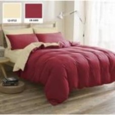 Комплект постельного белья Gorafe (12-0712+19-1655) Microsatin Premium 143х210 см красный/бежевый MirSon