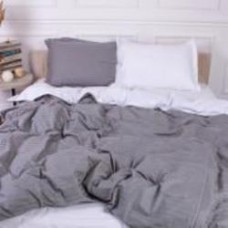 Комплект постельного белья MirSon Satin Stripe 30-0010 + 30-0001 Widad 110х140 см серый/белый