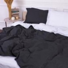 Комплект постельного белья MirSon Satin Stripe 30-0012 + 30-0001 Vevina 110х140 см черный/белый