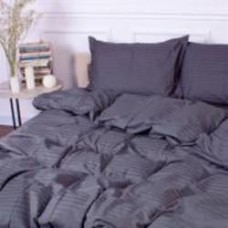Комплект постельного белья MirSon Satin Stripe 30-0012 Dark Gray 110х140 см серый