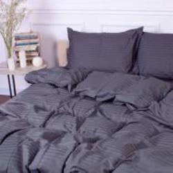 Комплект постельного белья MirSon Satin Stripe 30-0012 Dark Gray 110х140 см серый