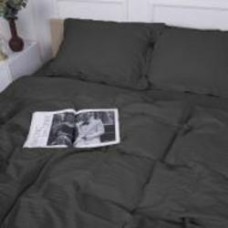 Комплект постельного белья Satin Stripe 30-0012 Dark Gray 220х240 см серый MirSon