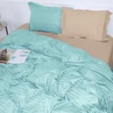 Комплект постельного белья MirSon Satin Stripe 30-0013 + 30-0004 Rovena 110х140 см голубой/бежевый