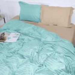 Комплект постельного белья MirSon Satin Stripe 30-0013 + 30-0004 Rovena 110х140 см голубой/бежевый