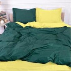 Комплект постельного белья MirSon Satin Stripe 30-0017 + 30-0003 Kleiton 110х140 см зеленый/желтый