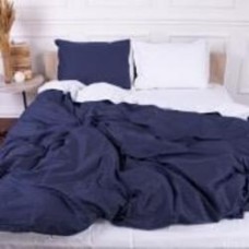 Комплект постельного белья MirSon Satin Stripe 30-0020 + 30-0001 Naskirin 110х140 см синий/белый