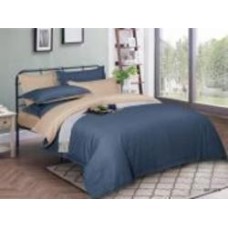Комплект постельного белья MirSon Satin Stripe 30-0020 + 30-0004 Danelli 110х140 см синий/бежевый