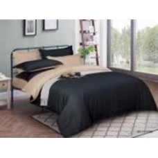 Комплект постельного белья MirSon Satin Stripe 30-0021 + 30-0004 Sleimy 110х140 см черный/бежевый