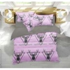 Комплект постельного белья MirSon Бязь 17-0516 Noble deers pink разноцветный