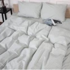 Комплект постельного белья MirSon 110х140 см 17-0600 Stripe White Gray Бязь бело-серый