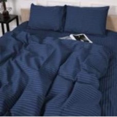 Комплект постельного белья MirSon 110х140 см 17-0609 Stripe Blue Бязь синий