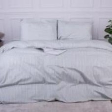 Комплект постельного белья MirSon 110х140 см Ranforce Elite 17-0600 Stripe White Gray Ранфорс бело-серый
