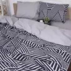 Комплект постельного белья Бязь 17-0629 Diamond Black White 200х220 см черный/белый MirSon