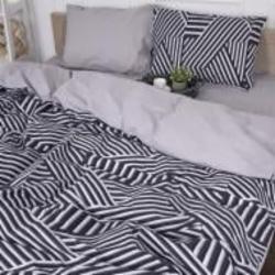 Комплект постельного белья Бязь 17-0629 Diamond Black White 200х220 см черный/белый MirSon