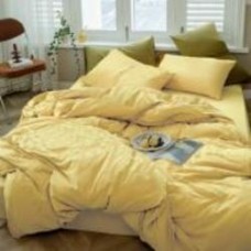Комплект постельного белья №12-0712 Vanila Mikrosatin Premium 175х210 см горчичный MirSon