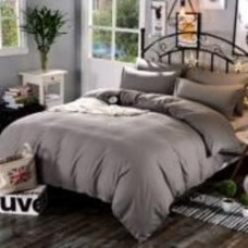 Комплект постельного белья №14-4102 Glacier Gray Mikrosatin Premium 160х220 см графитовый MirSon