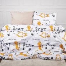 Комплект постельного белья Ranforce Elite 17-0621 Yoga Cat Orange 175х210 см мультиколор MirSon