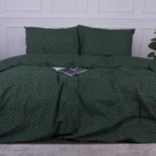 Комплект постельного белья Ranforce Elite 17-0622 Geometry Emerald 143х210 см зеленый MirSon