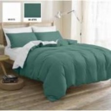 Комплект постельного белья Selores 18-0000+18-4735 Mikrosatin Premium 175х210 см белый/зеленый MirSon