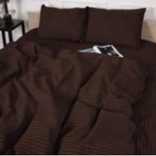Комплект постельного белья Бязь 17-0617 Stripe Brown 175х210 см коричневый MirSon