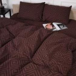 Комплект постельного белья Бязь 17-0624 Geometry Brown 160х220 см коричневый MirSon