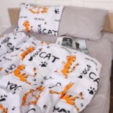 Комплект постельного белья Бязь 17-0627 Yoga Cat Grey 2х160х220 см мультиколор MirSon