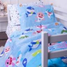Комплект постельного белья MirSon 143х210 см Kids Time 17-0521 Sharks blue Бязь разноцветный