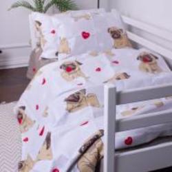 Комплект постельного белья MirSon 143х210 см Kids Time 17-0566 Pug-dog Бязь разноцветный