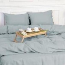 Комплект постельного белья Natural Linen Caspian 175х210 см серо-голубой MirSon