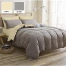 Комплект постельного белья Cambarco (12-0712+19-0000) Mikrosatin Premium 2х143х210 см бежевый/серый MirSon