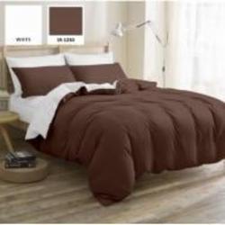 Комплект постельного белья Oliana (18-0000+19-1230) Mikrosatin Premium 2х143х210 см белый/коричневый MirSon