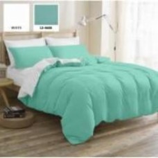 Комплект постельного белья Reliegos (18-0000+12-4608) Mikrosatin Premium 2х160х220 см ментоловый/белый MirSon