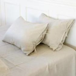 Наволочка Linen Organic Natural Grey sky 40x60 см темно-бежевый MirSon