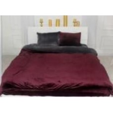 Наволочка велюр Winter Frost 28-0005 +28-0002 Azalea Velvet 40x60 см бордовый/серый MirSon