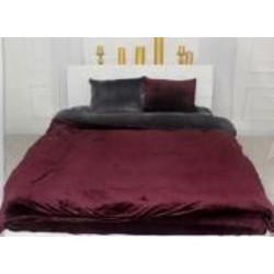 Наволочка велюр Winter Frost 28-0005 +28-0002 Azalea Velvet 40x60 см бордовый/серый MirSon